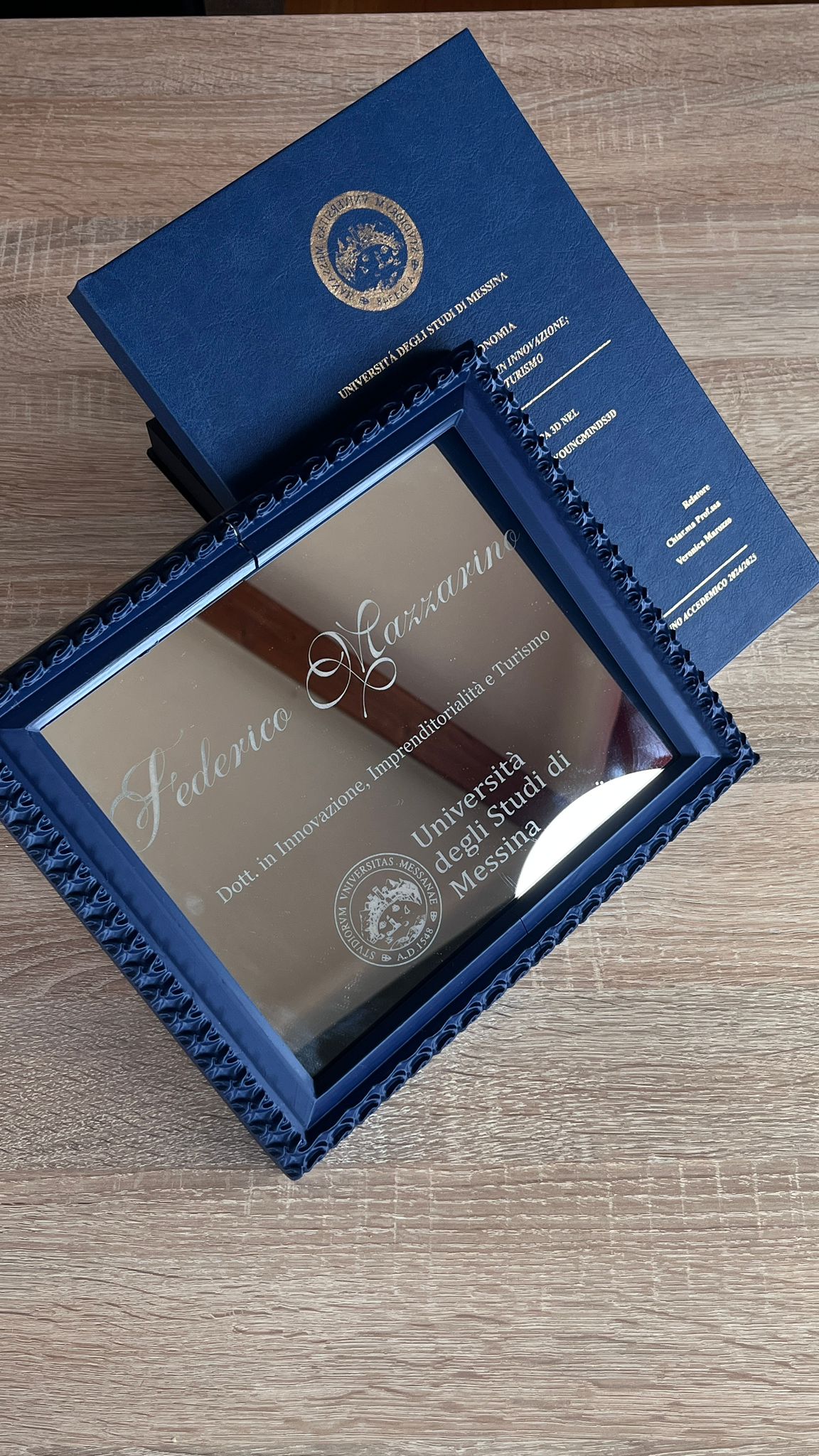 Targa di laurea Blu